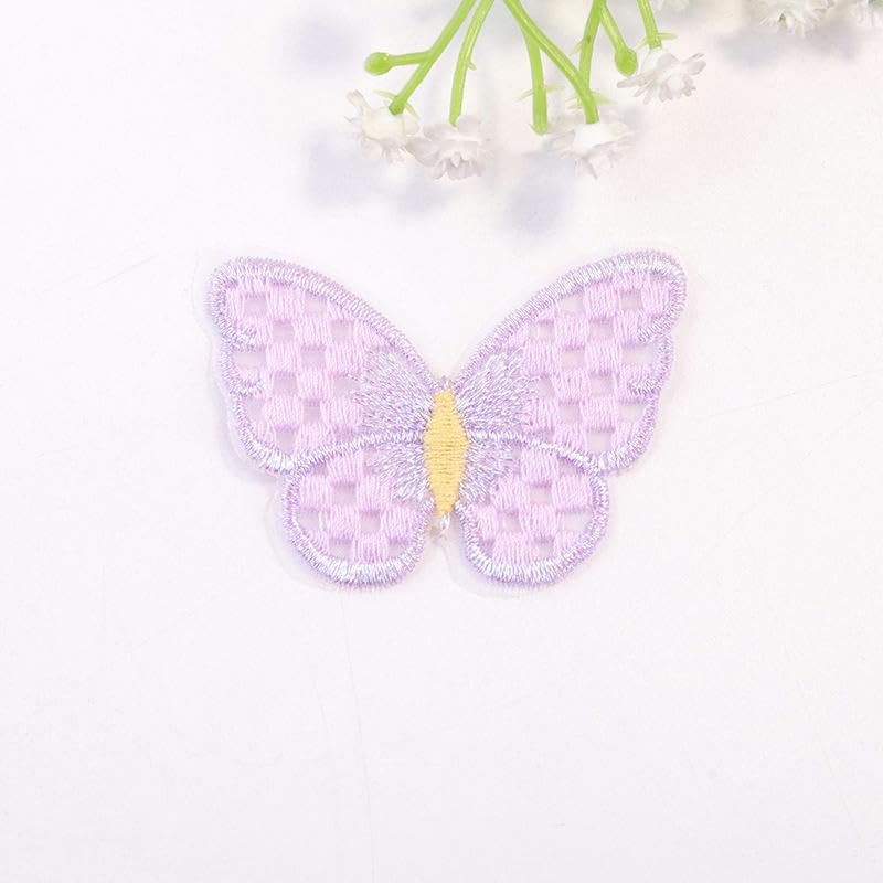 Parches de Bordado 30 Parches de Ganchillo con Forma Mariposa pequeña, 6 x 4 cm, Bordados, for Planchar, Chinos, for Coser en Ropa, Vaqueros y Chaquetas(Orange)