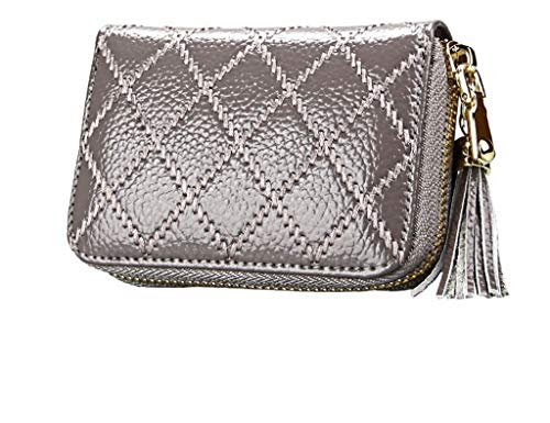 Sucastle Portefeuille Cuir Femme avec Blocage RFID,Porte-Monnaie Classique, Porte-Cartes Format Portrait,Rangement pour Pièces, Carte de Crédit, Billets,Gris Cover