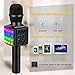 BONAOK Wireless Bluetooth Karaoke Microphone with controllable LED Lights, 4 in 1 Portable Karaoke Machine Mic Speaker for All Smartphones, Birthday Holiday Party Gifts for Kids & Adults(Q36 Black)