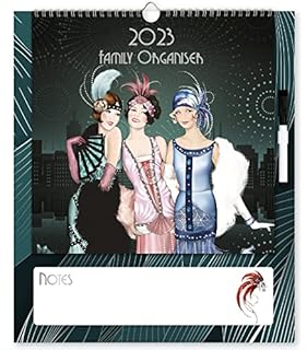 Robert Frederick, Claire Coxon Art Deco Family Organiser 2023 Month View Calendar