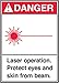 Accuform MRAD001VP Plasgic Safety Sign,"Danger Laser Operation. Protect Eyes and Skin from Beam.", 14" x 10", Red/Black on White