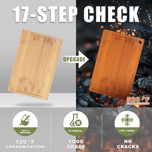 Set de 3 tablas de cortar rectangulares de bambú miniatura 5