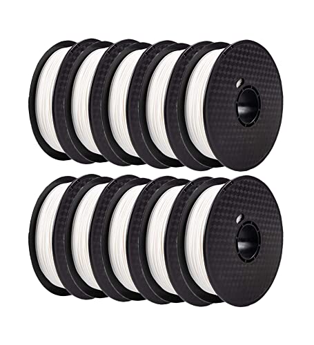 Image of Tesseract Premium PLA + 1.75mm 3D Printing Filament | Dimensional Accuracy + /- 0.03mm | Compatible with Most FDM Printers | 1 KG 3D Printer Filament - PLA White (Quantity 10)