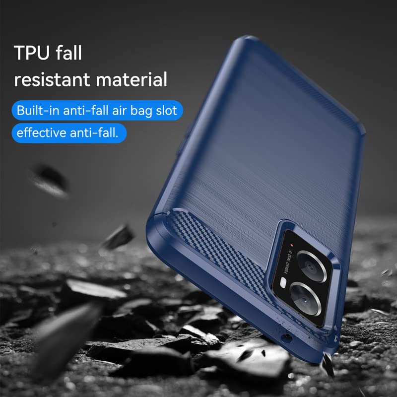 Image of Hybrid Carbon Fiber Back Case for Oppo A76 / A96 / Realme 9i 4G (Blue)