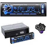 RDS Autoradio Bluetooth con Estraibile Frontalino, Wistrue Stereo Auto Bluetooth con Telecomando,Autoradio1 DIN AM/FM con Lettore MP3 e due porte USB Supporta AUX/SD/iOS/Android