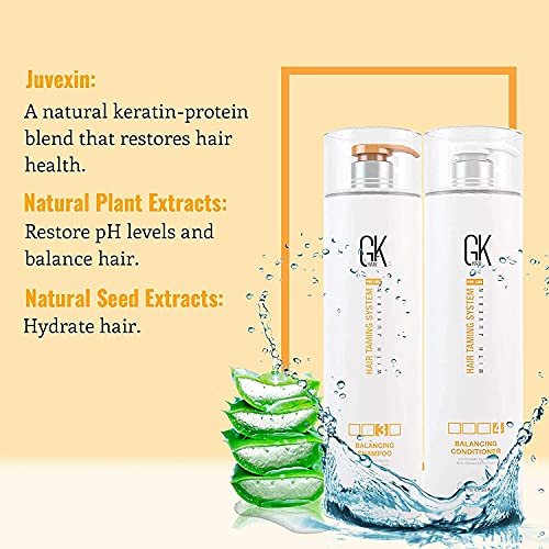 Gk Hair Global Keratin Balancing Shampoo And Conditioner Sets (33.8 Fl Oz/1000Ml) For Oily & Color Treated Hair Deep Cleansing Ideal For Over-Processed And Environmentally Stressed Hair #TOP3