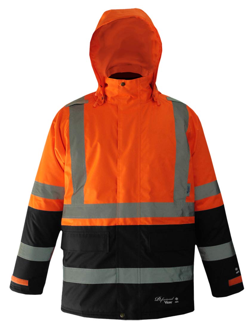 Viking Professional Journeyman 300 Denier Waterproof Hi-Vis Insulated Safety Jacket with D Configuration 2" Reflective Tape