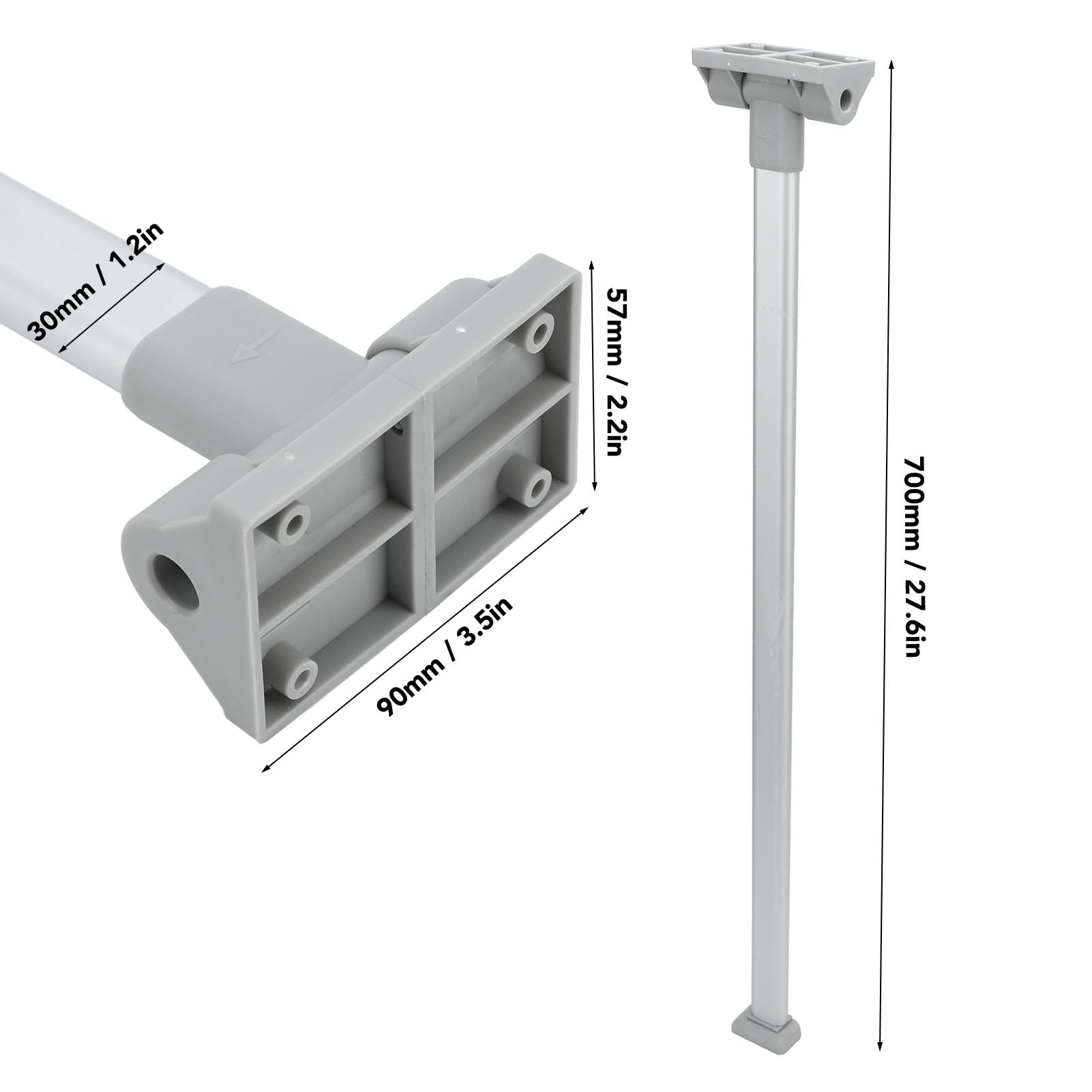 LiebeWH Patas de Escritorio de Barra Plegable para RV Pata de Mesa Plegable de Aleación de Aluminio Varilla de Soporte Anodizada de 700 Mm Ahorro de Espacio Fácil Instalación para RV Trailer Cocina