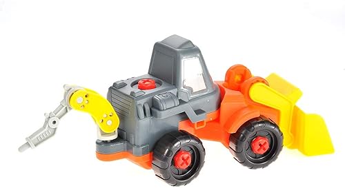 Miniatura 6 de PowerTRC Camión de construcción de juguete educativo 3 en 1 con herramienta eléctrica  Cambio a niveladora, excavadora, juego de aprendizaje de