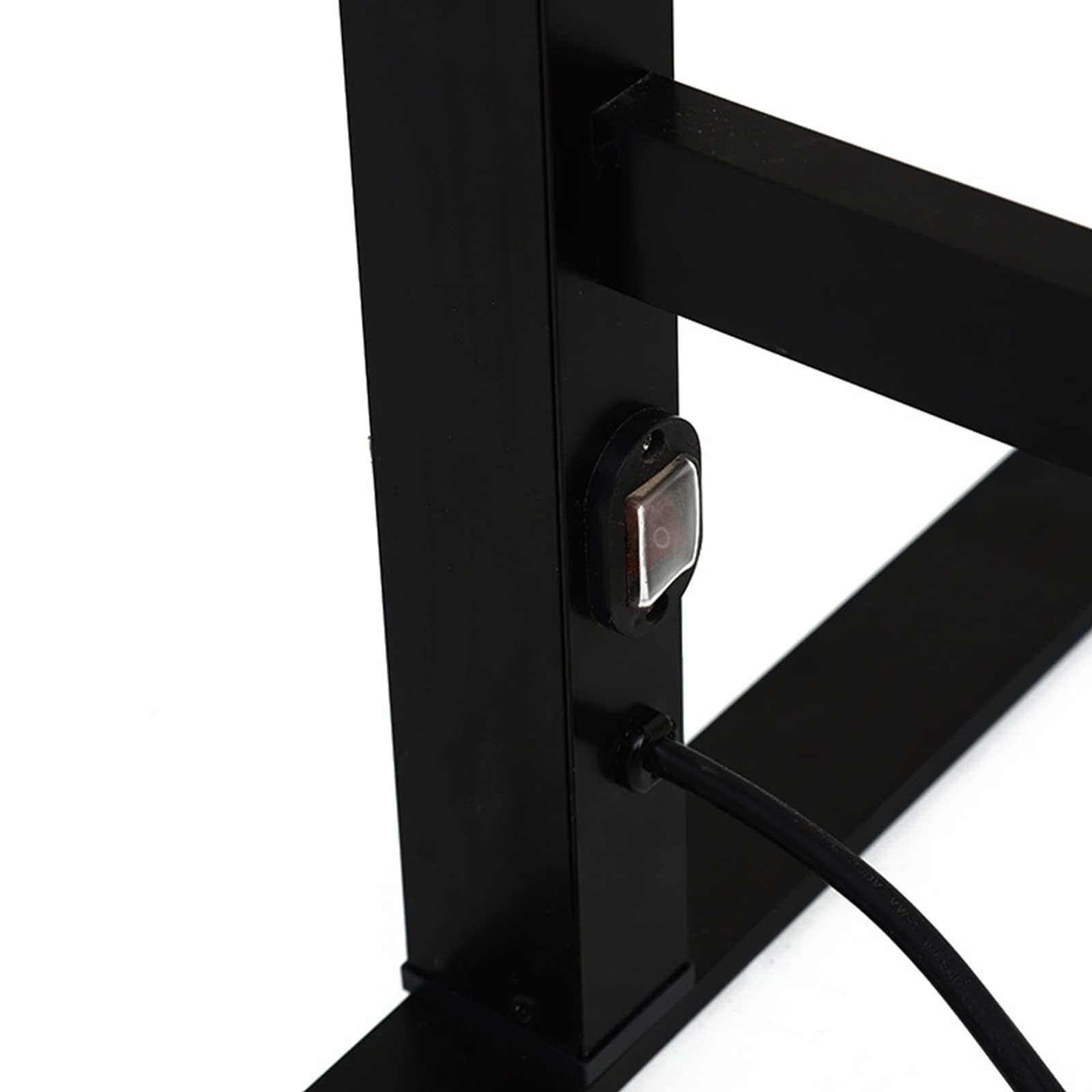 Calentador de toallas de pie negro, rejilla de secado con calefacción eléctrica con 5 barras, toallero con calefacción de aleación de aluminio, para interruptor a prueba de agua de baño Interesting