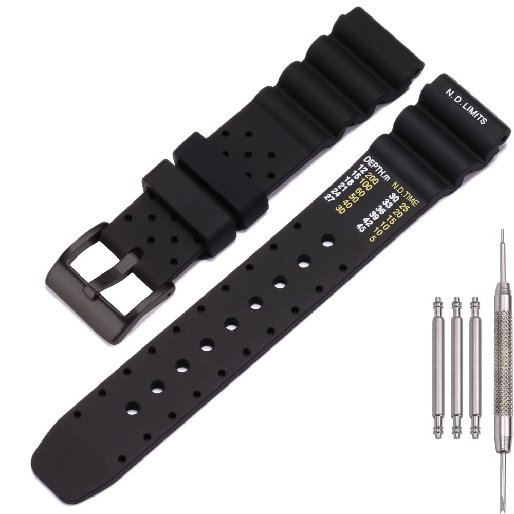 MCXGL20mm Soft Silicone Strap compatible with Citizen Hyper Aqualand Duplex Promaster Men's Dive Watch Band waterproof wristband watches Accessories
