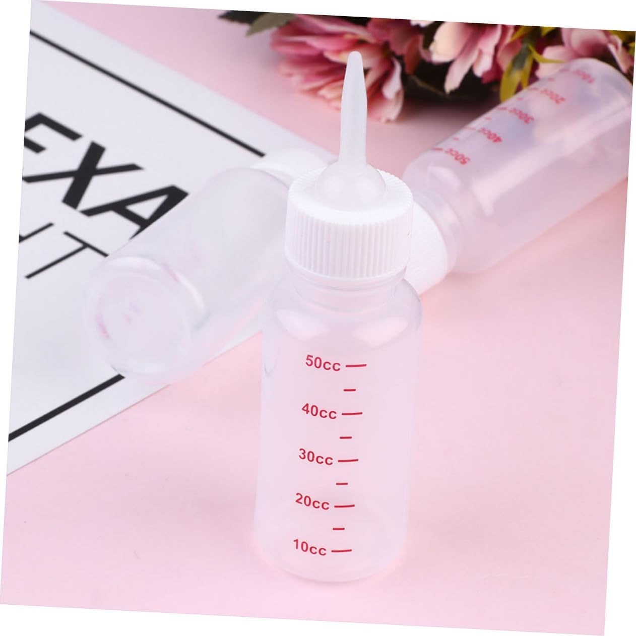 Kisangel 8Pcs Small Pet Feeding Bottles Silicone Nursing Bottles with Pointed Nipples Capacity for Kittens and Puppies Easy to and for Newborn Pets