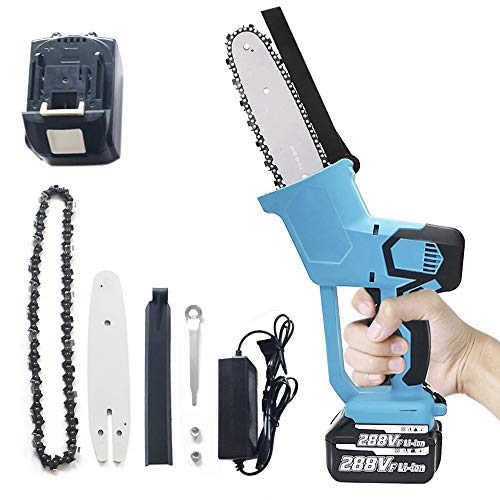 Mini Chainsaw Cordless Battery Operated, 8-Inch Electric Chainsaw Handheld Mini Pruning Shears Chainsaw for Tree Trimming Wood Cutting, Charger Included (1 Battery)