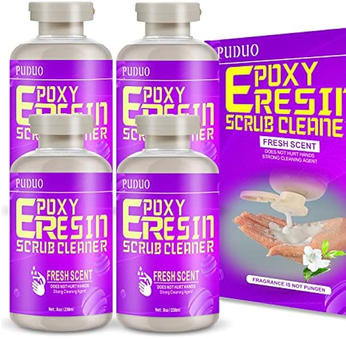 PUDUO Resin Cleaner Water Softener, Epoxy Resin Remover, Resin Removal Tool, Epoxy Resin Cleaner, UV Resin, Resin Mold, 8 oz Epoxy Resin Hand Sanitizer/Hand Sanitizer (32 oz)