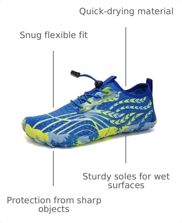 Image of Water Shoes for Men Barefoot Quick-Dry Aqua Sock Outdoor Athletic Sport Shoes for Kayaking, Boating, Hiking, Surfing, Walking