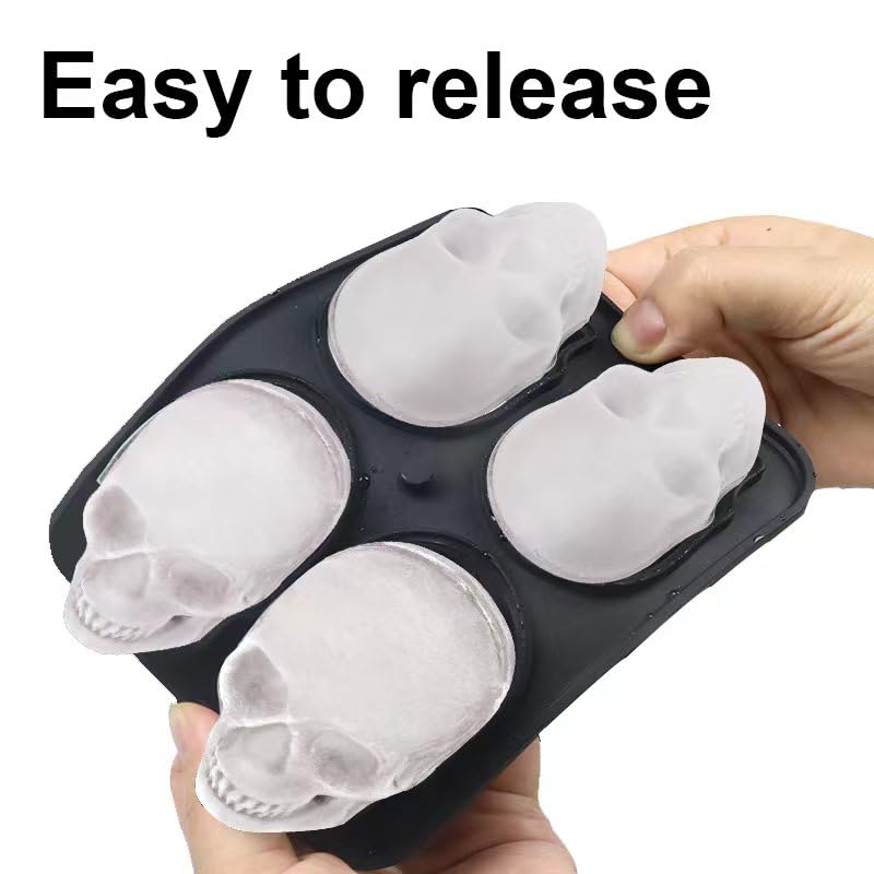 Molde para hielo calavera extra grande de silicona miniatura 4