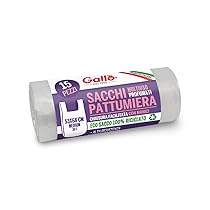 Gallo, 15 SacchettI Spazzatura in Plastica Riciclata, 100% Riciclato, 53x68cm, 30Litri, TRASPARENTE