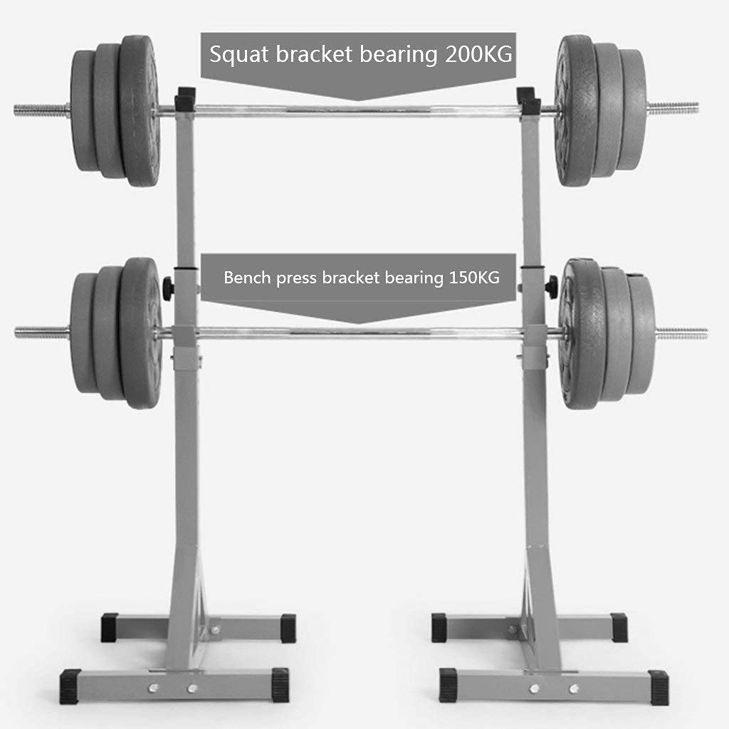 Pull-Up Bars Multifunctional Shelf Home Indoor Gym Strength Training Rack Squat Rack Bench Press Men's Fitness Barbell Rack Only Sell Shelves Adjustable Bracket Squat Rack (Black 46*61*(96~149)cm)