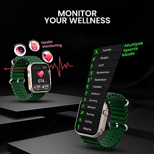 Image of Kratos SW16 Ultra Smartwatch with 1.85 inch Full Touch Display, Bluetooth Calling, Voice Assistant, IP67, 200+ Watch Faces, Multi Sports Modes, Rotating Crown, Metallic Body, Wireless Charging Smart Watch