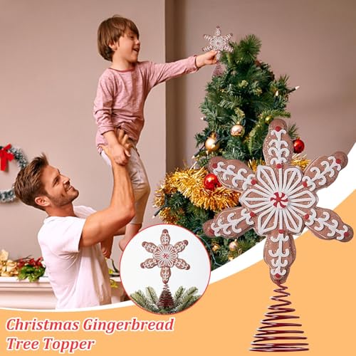 Decoración de árbol de Navidad de jengibre para chimeneas y mesas 3