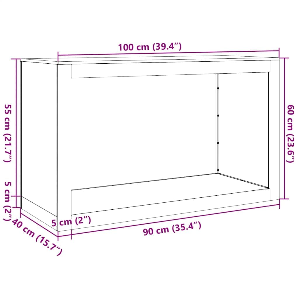 Brennholzregal aus verzinktem Stahl 100x40x60 cm, robustes Feuerholz Regal für Kamin und Ofen, praktischer Holzständer für Innen und Außen