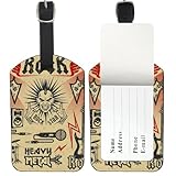 Etiquetas de equipaje para guitarras eléctricas, etiquetas de piel sintética para viajes con cubierta de protección de privacidad, bolsas de etiquetas de equipaje, ideas de regalo de boda para mujeres