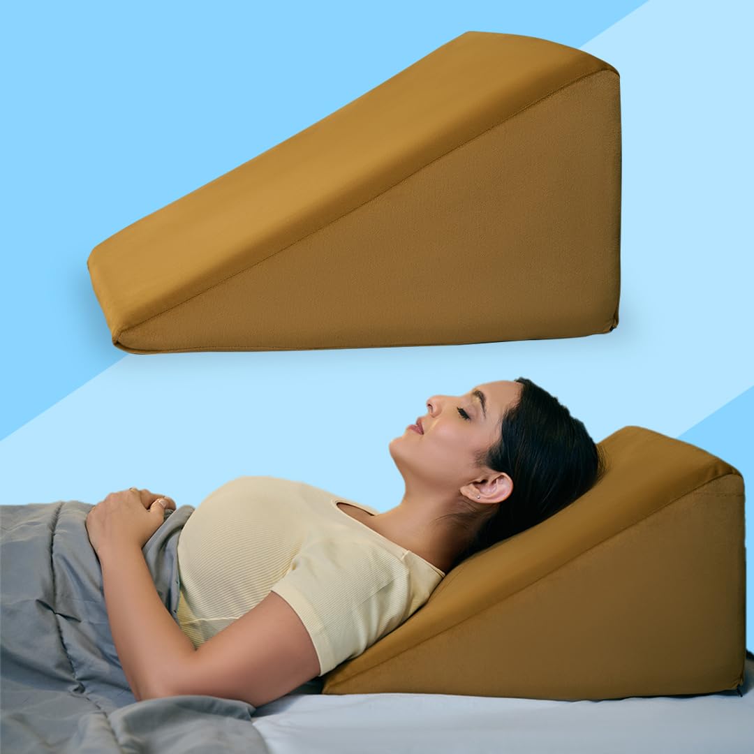 CareFoam Wedge Cushion | 2 Years Warranty | Wedge Pillow Memory Foam for Back Support, Acid Reflux, Snoring, GERD, Leg Elevation, Pregnancy (Golden, 18L x 17.5W x 10H Inch) (B0D4ZJ9YZB) Amazon Price History, Amazon Price Tracker