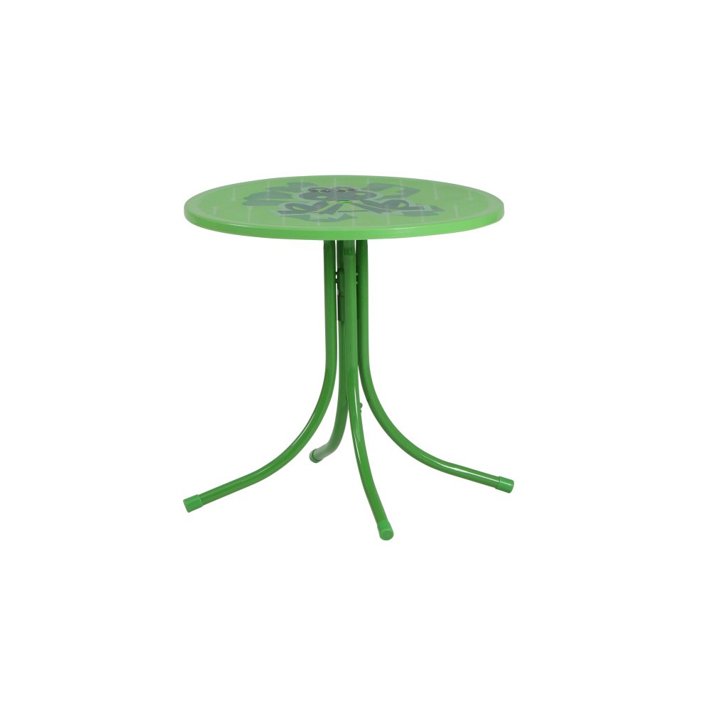Siena Garden 672614 Froggy Set pour Enfants 2 Fauteuils Pliants + 1 Table + 1 Parasol Motif de Grenouille Acier Vert