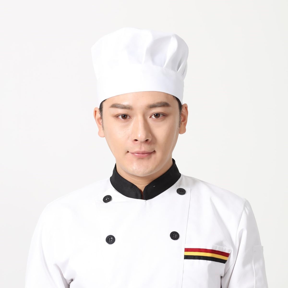 GALPADA Adjustable White Pouf Chef Hat Cotton Fabric Kitchen Work Cap for Restaurant Hotel Food Service Staff