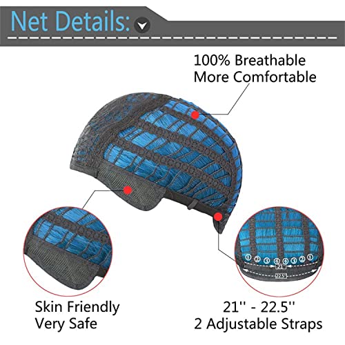 Netgo Teal Wig For Women, Dark Blue Wig With Bangs, Long Fluffy Curly Wavy Blue Hair Wigs For Girl Synthetic Daily Cosplay Party Wigs #TOP7