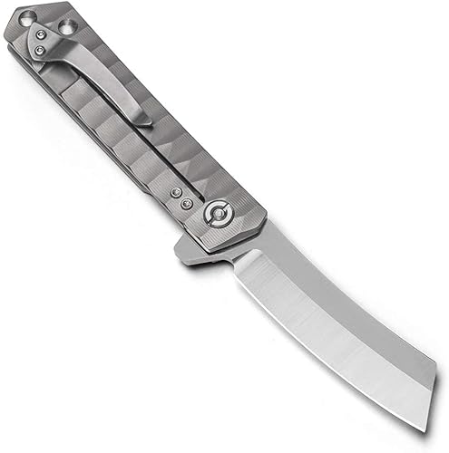 Miniatura 4 de IVTT Cuchillo de bolsillo plegable Damasco cuchillos tácticos personalizados, hoja de Damasco VG-10 con sistema de rodamientos de bolas para