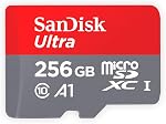 Carte Mémoire microSDXC UHS-I SanDisk 256Go Ultra - 150Mo/s, C10, U1, Full HD, A1, Carte Micro SD SDSQUAC-256G