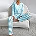 Women's Fashion Stripe Pjs Set Casual Comfy Lounge Sweatsuits 2 PC Pajama Set with V Neck Pullover and Flare Pants