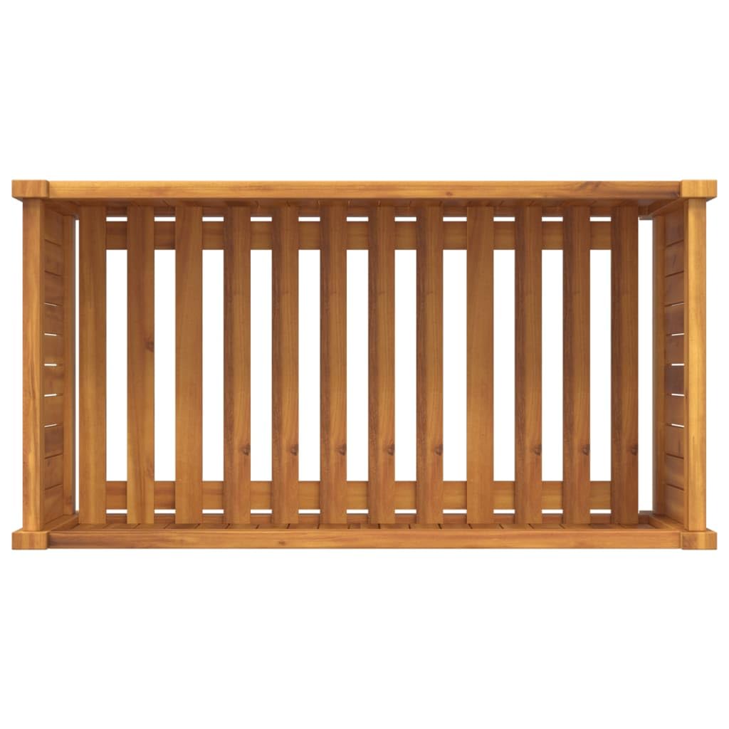 vidaXL Jardinière avec Doublure, Lit Surélevé, Bac à Fleurs, Pot de Plantes, Boîte à Fleurs Jardin Patio Terrasse, 80x42x40 cm Bois Massif d'Acacia