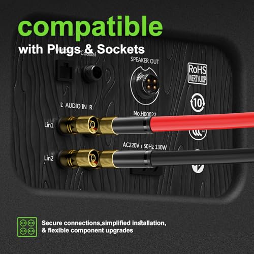 GOSDENG 14 Gauge Speaker Wire- 200 ft Spec Soft Touch Audio Wire for Car Stereos, Home Theater, Surround Sound - Flexible 14 AWG Speaker Cable - Red/Black