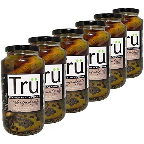 Smoked Black Pepper By Tru Pickles. 24 OZ Gourmet, Made with the Perfect Balance of All Natural and Fresh Ingredients and Seasonings - Family Recipe (6 pack) Cover