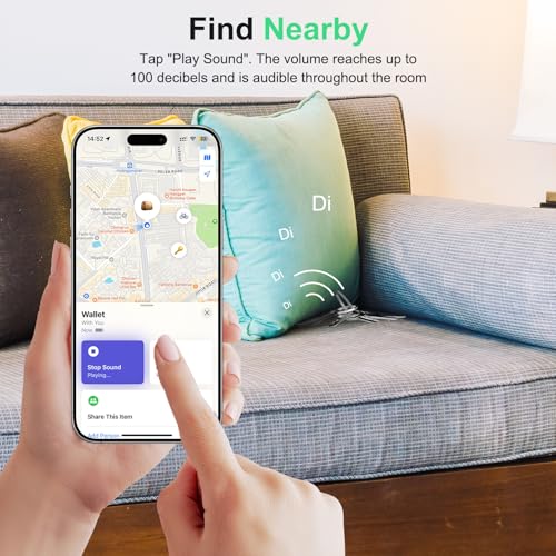 Image of Air Tracker Tag Works with Apple Find My (iOS Only) Includes Replaceable Battery, Bluetooth Smart Item Locator Key Finder for Keys, Luggage, Wallet, Pet, Car, Bike (Black, 2-Pack)