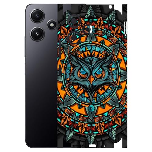 Image of AtOdds - Full Body Back Screen Guard Protector Film - Lamination Wrap Skin Sticker Compatible with REDMI 12 (5G) | Scratchproof Matte Finish (Design - Night Owl)