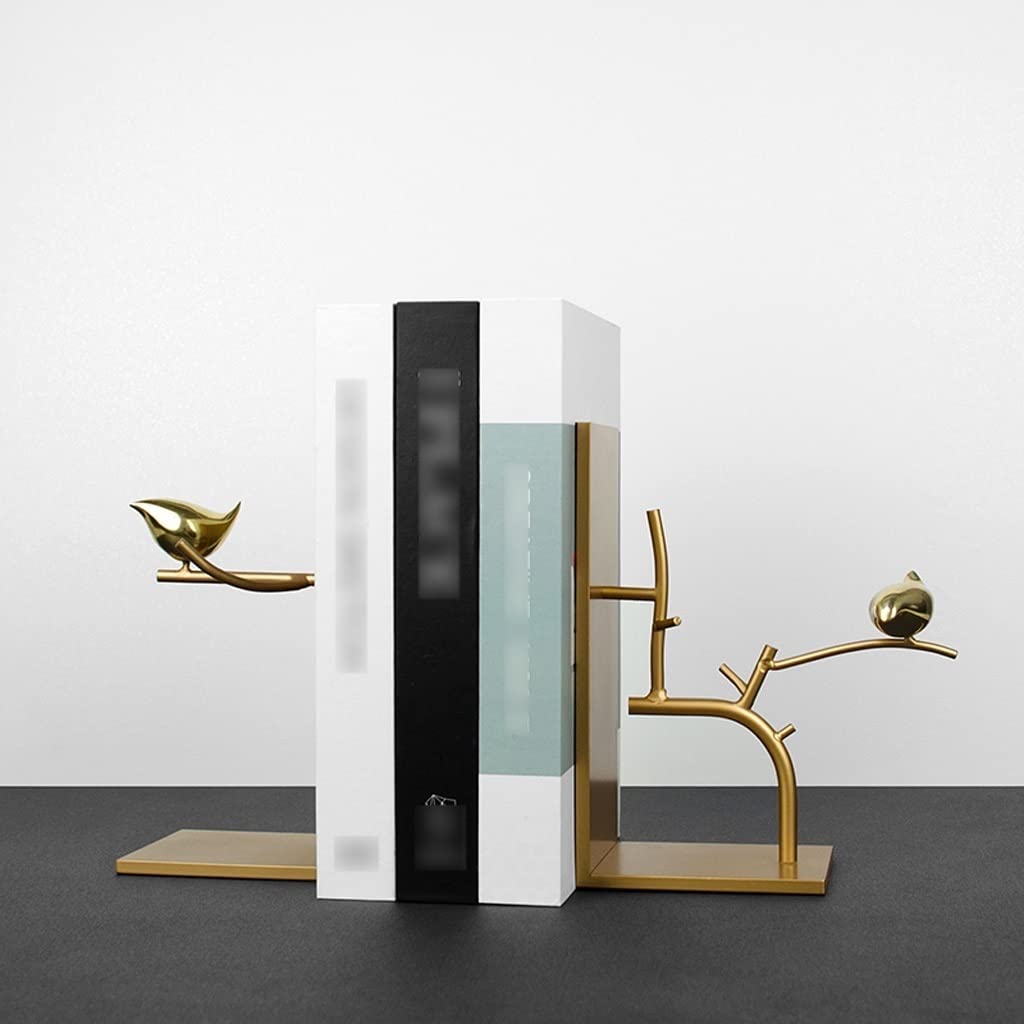 Finales del Libro Sujetalibros Modernos Estilo Chino Hierro Metal estantería Ornamento hogar Urraca pájaro Libro Oficina Antideslizante Tapones for Libros Organizador De Estantería De Libros