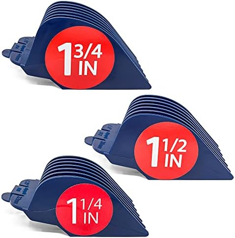 Premium XL Clipper Guards, Extra Strong and Sturdy, 1.75 Inch (44mm) 1.5 Inch (38mm) 1.25 Inch (32mm) (#14, #12, #10) Extra Long, Large Guide Comb Set Fits Most Wahl Full Size Hair Clippers