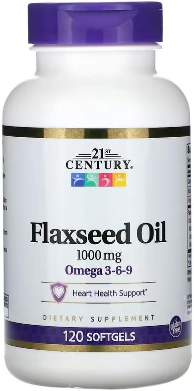 21st Century Aceite de linaza 1000 mg cápsulas blandas 120 unidades paquete de 3