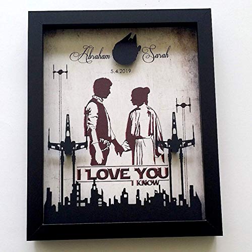 3D Shadowbox - 8X10 Star Wars Inspired Wedding Or Anniversary Gift For Couples