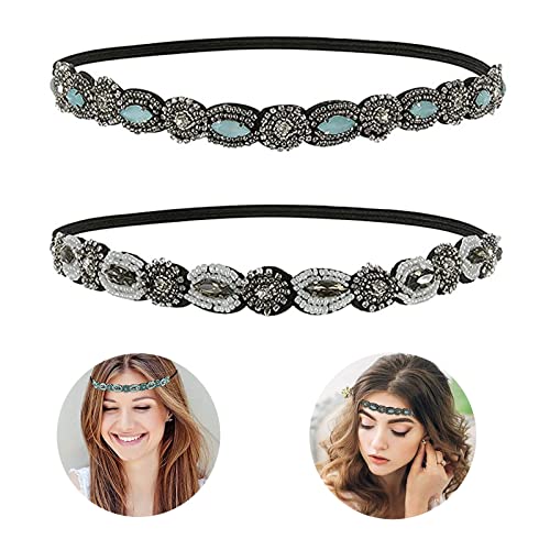 Serre-Têtes En Strass Faits à La Main Bandeaux Bandeau Élastique De Perles De Chaîne De Strass En Cristal Bohême Elastiques Bandeaux Bandeau En Cristal Bandeaux De Perles Fines Paillettes Bandeau Cover