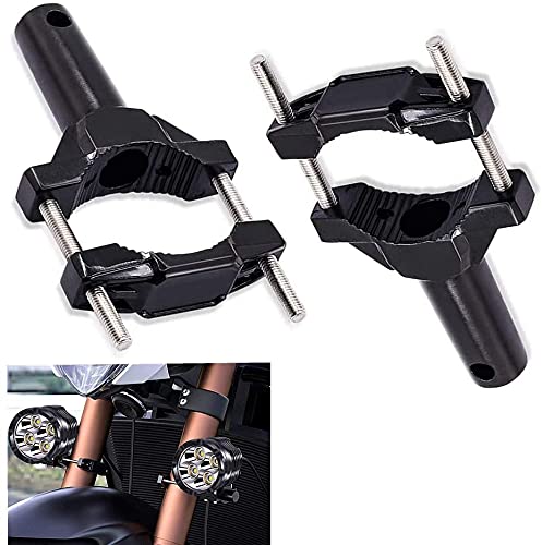 ✔ NESSUNA PERFORAZIONE, MENO PROBLEMI - Semplifica l'installazione dei fari delle motociclette / fendinebbia / indicatori di direzione laterali della motocicletta. ti dà un maggiore controllo sull'angolo di illuminazione e sulla posizione del livello. Adatto a tubi da 1 pollice a 2,5 pollici di diametro (23-61 mm)
