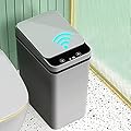 LALASTAR Smart Trash Can, Small Kitchen Trash Can with Lid, Slim Touchless Garbage Can, Narrow Motion Sensor Trashcan, Automatic Plastic Trash Bin for Bathroom, Bedroom, Kitchen, Grey, 2.5 Gallon