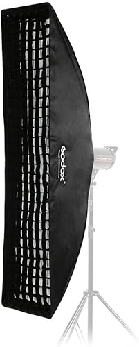 Miniatura 2 de Godox Caja de luz de rejilla de panal de abeja de 14 x 63 pulgadas (13.8 x 63.0 in) con anillo de velocidad de montaje Bowens para iluminación