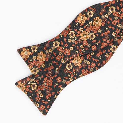 Image of Alizeal Mens 2pcs Floral Self-tied Bow Tie Pocket Square Set | Premium Classic Pocket Square Perfect for Wedding Proms Business