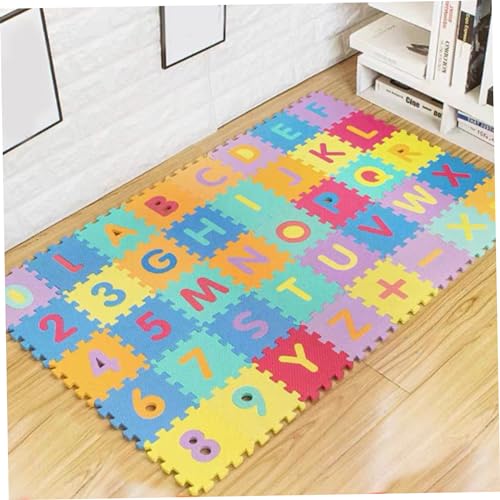 CNAFGBGG Alfombra de bebé para Piso 36 Mayas de Espuma de 12x12 PE para niños Puzzles de Espuma entrelazados Alfabeto y numeros Mat para Juego y Ejercicio Play para bebés niños pequeños..