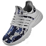 NYZNIA Boys Girls Shoes Tennis Running Lightweight Breathable Sneakers for Kids H Grey Size 7