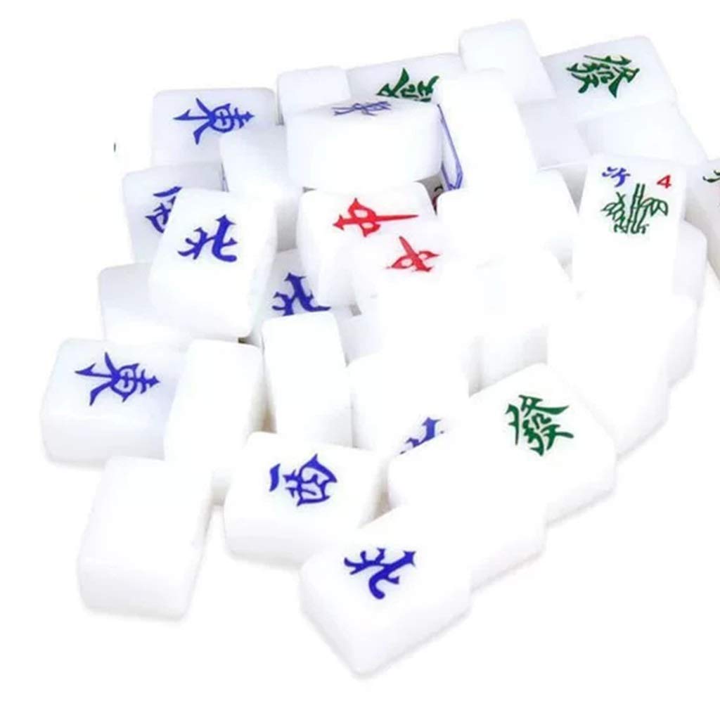 Magnetyczny chiński mahjong, gra planszowa, gry karciane, 144 chińskie tradycyjne gry mahjong do rąk, 40, biały Wiele wyborów na imprezę, rozrywka (kolor: B, rozmiar: # 40)
